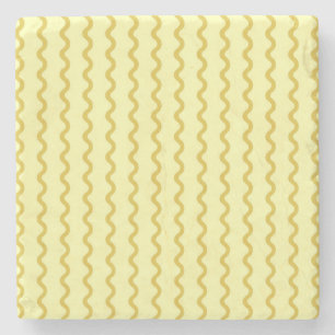 Dessous-de-verre En Pierre Gravure jaune minimaliste moderne Drinkware