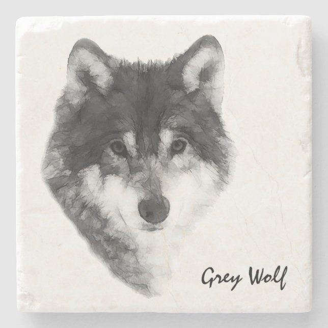 Dessous-de-verre En Pierre Gray Wolf élégant (Devant)