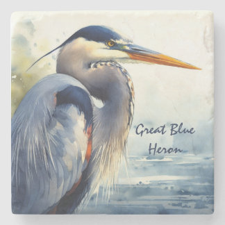 Dessous-de-verre En Pierre Great Blue Heron Faune Mer Terres Humides Oiseaux 