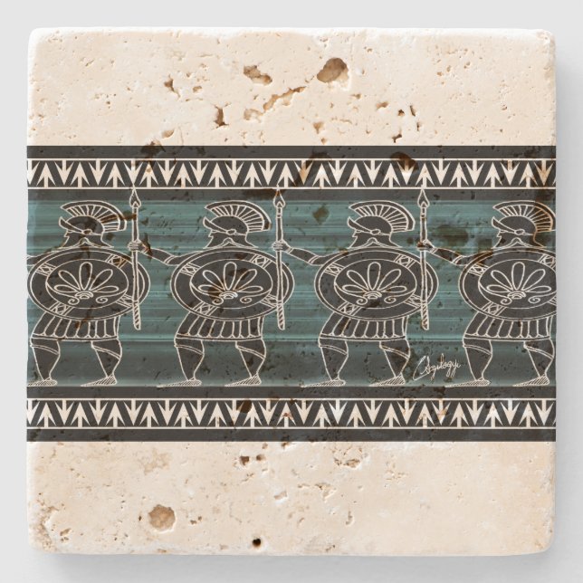 Dessous-de-verre En Pierre Grec Black (Devant)