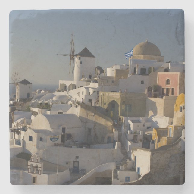 Dessous-de-verre En Pierre Grèce et île grecque de Santorin ville d'Oia (Devant)