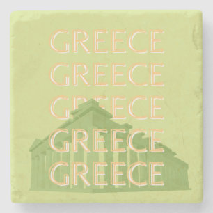 Dessous-de-verre En Pierre Grèce Travel Art, Summer Travel Art, Green