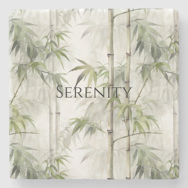 Dessous-de-verre En Pierre Green Bamboo Serenity (Devant)