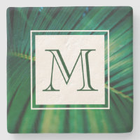Green Leaf Forêt tropicale Nature Monogramme Photo