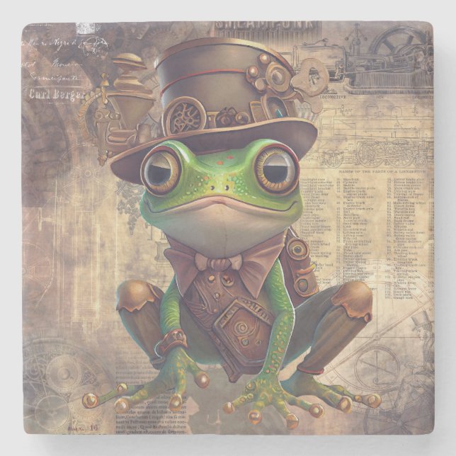 Dessous-de-verre En Pierre Grenouille à vapeur (Devant)