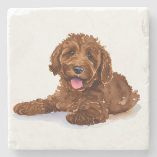 Dessous-de-verre En Pierre Grille de boisson au chocolat Labradoodle