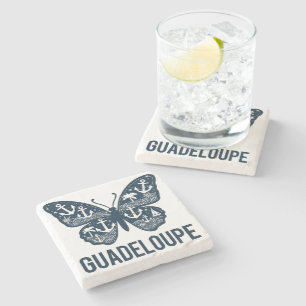 Dessous-De-Verre En Pierre Guadeloupe Papillon