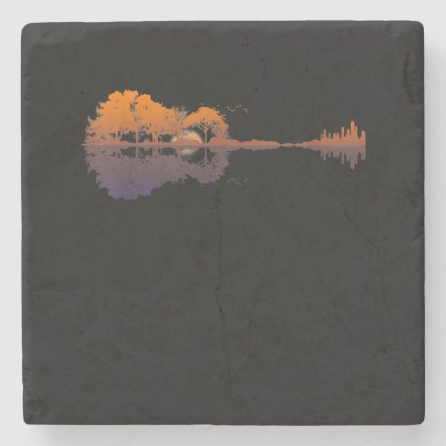Dessous-de-verre En Pierre Guitar Lake Shadow (Devant)