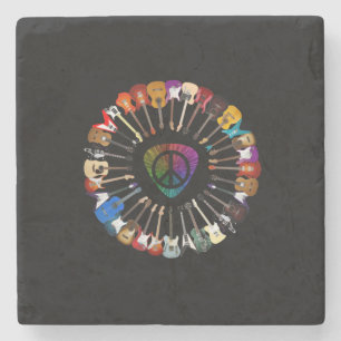 Dessous-de-verre En Pierre Guitariste Variété guitare Anniversaire