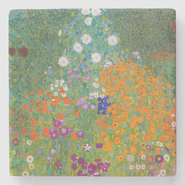 Dessous-de-verre En Pierre Gustav Klimt - Jardin des fleurs (Devant)