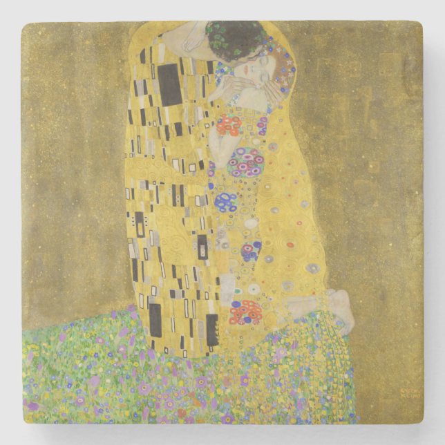 Dessous-de-verre En Pierre Gustav Klimt - Le baiser (Devant)