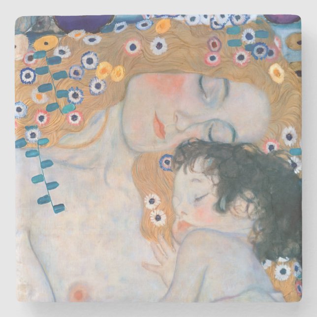 Dessous-de-verre En Pierre Gustav Klimt - Mère et Enfant (Devant)