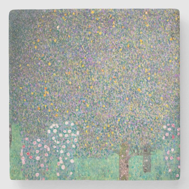 Dessous-de-verre En Pierre Gustav Klimt - Rosiers sous les arbres (Devant)