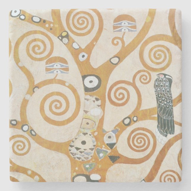 Dessous-de-verre En Pierre Gustav Klimt The Tree of Life Art Nouveau (Devant)