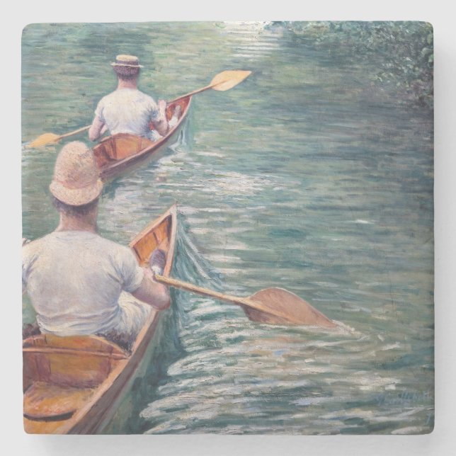 Dessous-de-verre En Pierre Gustave Caillebotte - Canoës sur l'Yerres (Devant)