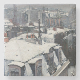 Dessous-de-verre En Pierre Gustave Caillebotte - Toits sous la neige