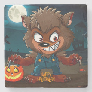 Dessous-de-verre En Pierre Halloween/automne/loup-garou/dessin animé