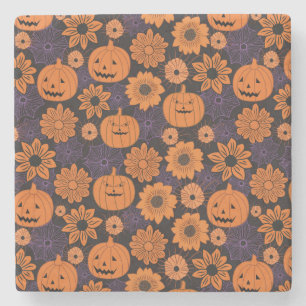 Dessous-de-verre En Pierre Halloween floral