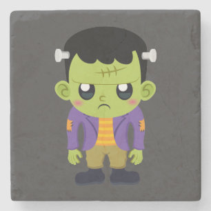 Dessous-de-verre En Pierre Halloween monstre Frankenstein Green