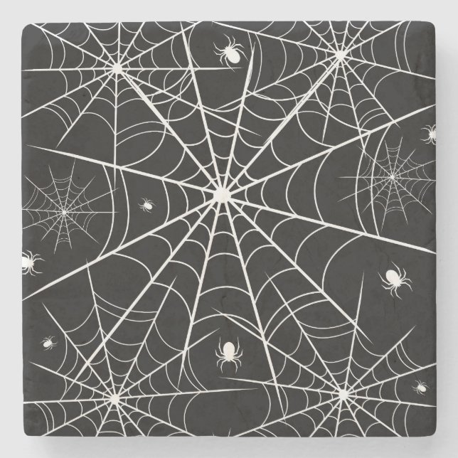 Dessous-de-verre En Pierre Halloween Spider Web (Devant)
