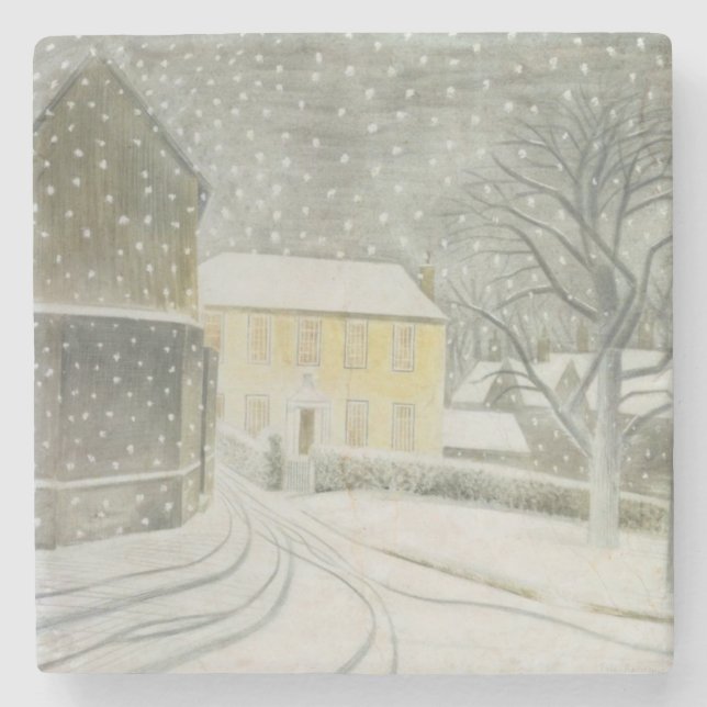 Dessous-de-verre En Pierre Halstead Road à Neige (par Eric Ravilious) (Devant)