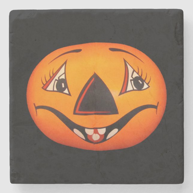 Dessous-de-verre En Pierre Happy Jack O’ Lantern Halloween (Devant)