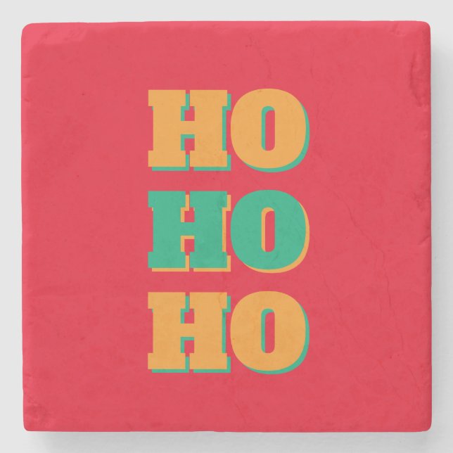 Dessous-de-verre En Pierre Happy New Year Merry Christmas Holiday Season HoHo (Devant)