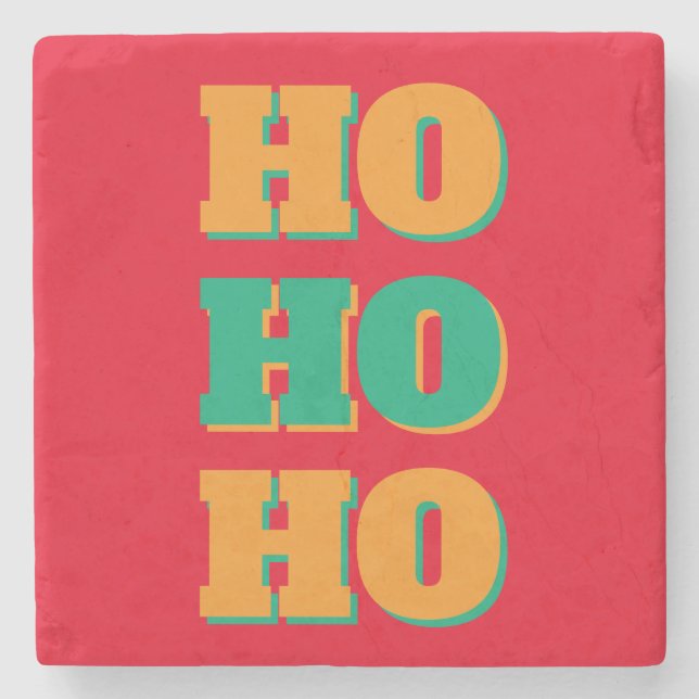 Dessous-de-verre En Pierre Happy New Year Merry Christmas Holiday Season HoHo (Devant)