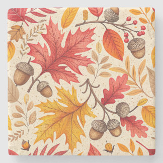 Dessous-de-verre En Pierre Harmonie d'automne : Un Motif d'automne coloré