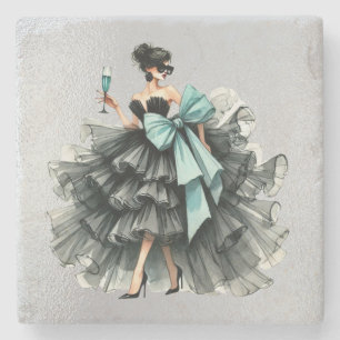 Dessous-de-verre En Pierre Haute Glam Gown, Tiff Blue Bow et Shades