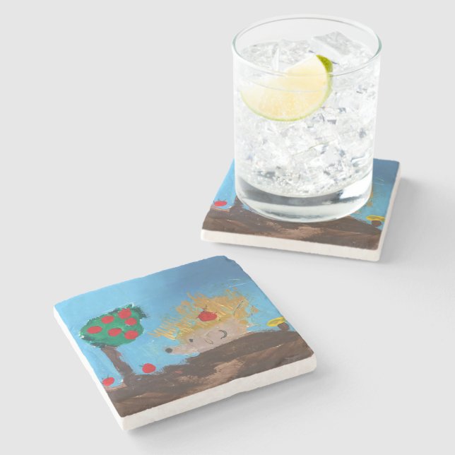 Dessous-de-verre En Pierre Hedgehog (Côté)