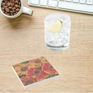 Dessous-de-verre En Pierre Hélénium Autumnale fleurit Floral