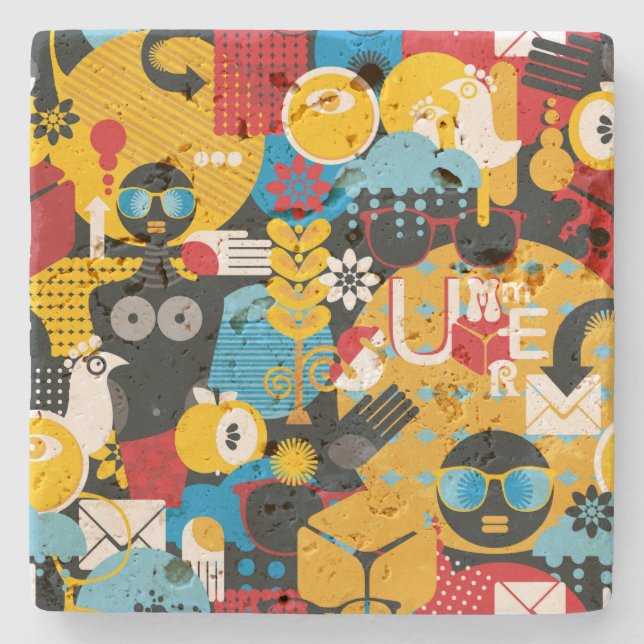 Dessous-de-verre En Pierre Heure d'été (Devant)