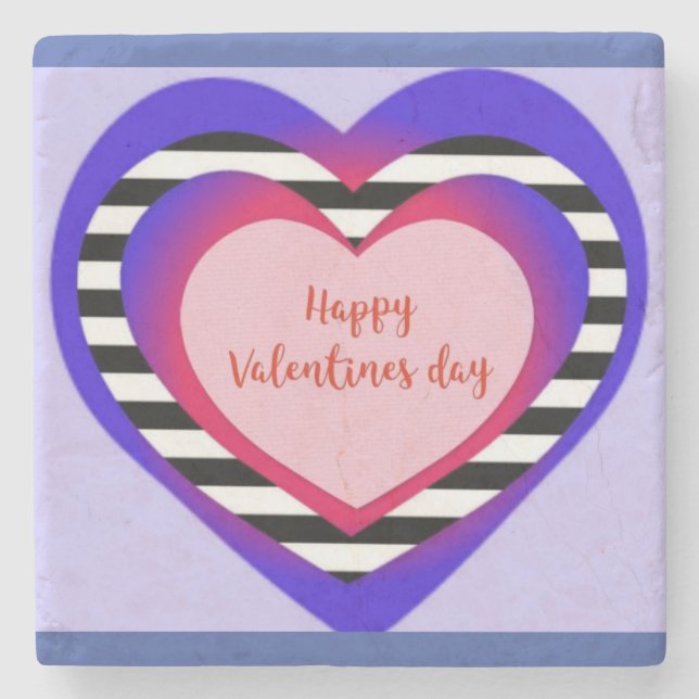 Dessous-de-verre En Pierre Heureuse Sainte-Valentin (Devant)