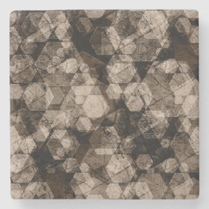 Dessous-de-verre En Pierre Hexagones bruns.