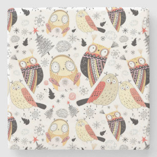 Dessous-de-verre En Pierre Hibou drôle de texture