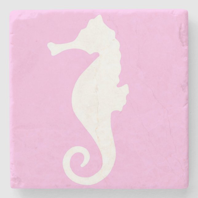 Dessous-de-verre En Pierre Hippocampe rose (Devant)