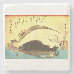 Dessous-de-verre En Pierre Hirame & Mebaru - Impression de poisson japonais H