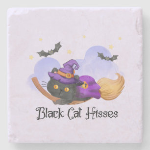 Dessous-de-verre En Pierre Hisses de chats noirs