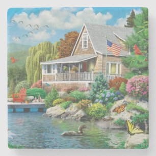 Dessous-de-verre En Pierre Histoires de Lakeside Art