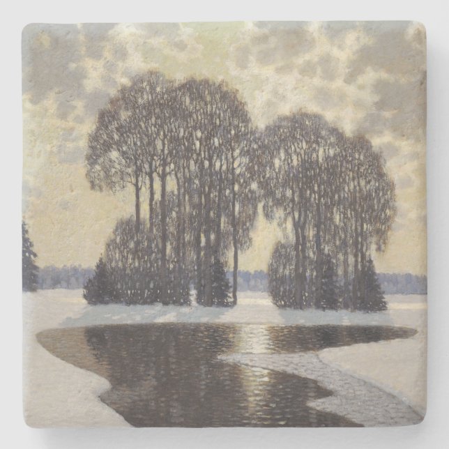 Dessous-de-verre En Pierre Hiver (par Vilhelms Purvitis) (Devant)