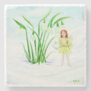 Dessous-de-verre En Pierre Hiver Snowdrop Fairy Magie