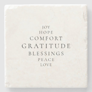 Dessous-de-verre En Pierre Holiday Joy Hope Peace Love Gratitude