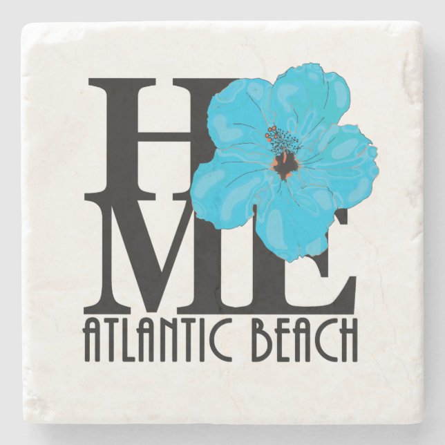 Dessous-de-verre En Pierre HOME Atlantic Beach Blue Hibiscus (Devant)