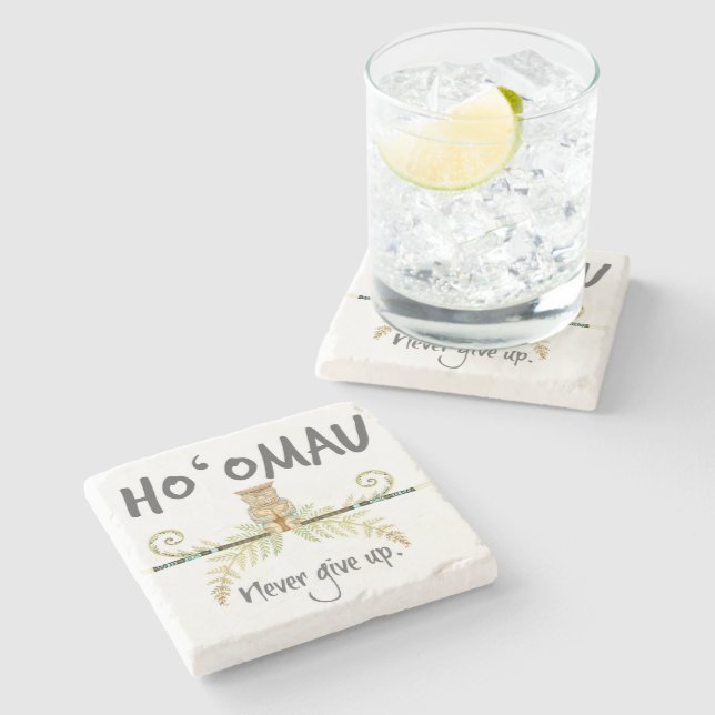 Dessous-de-verre En Pierre Ho'Omau Tiki (Côté)