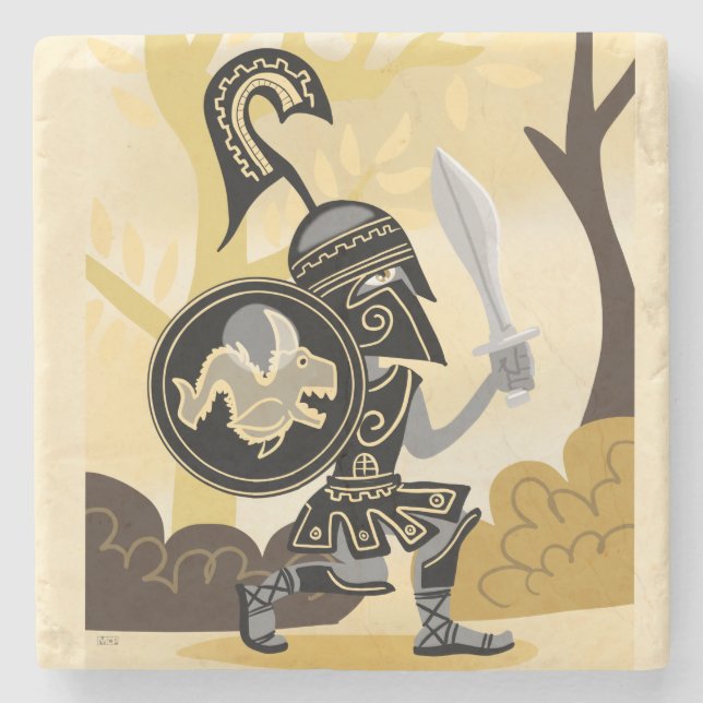 Dessous-de-verre En Pierre Hoplite grecque antique (Devant)