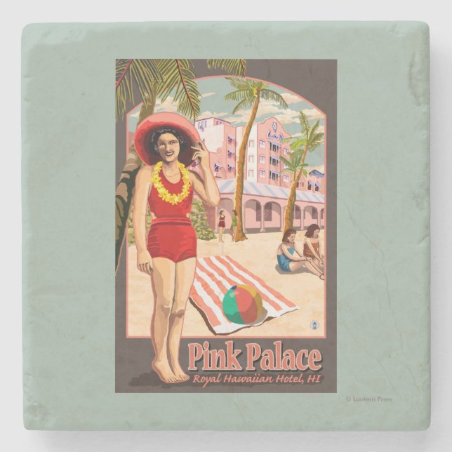 Dessous-de-verre En Pierre Hôtel hawaïen royal en Hawaï (Devant)