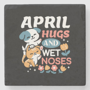 Dessous-de-verre En Pierre Hugs, Nez Humide et Vibes de Printemps - Animaux d