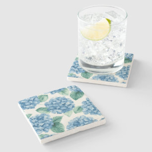 Dessous-de-verre En Pierre Hydrangea Bleus Aquarelle Florale Botanique Florai