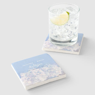 Dessous-de-verre En Pierre Hydrangée romantique Mariage personnalisé